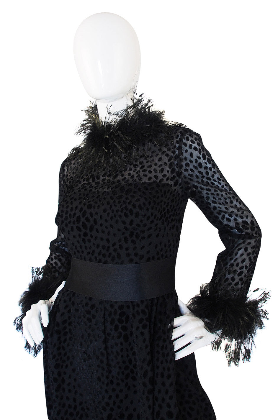 1960s Silk, Velvet & Feather Mollie Parnis Dress – Shrimpton Couture