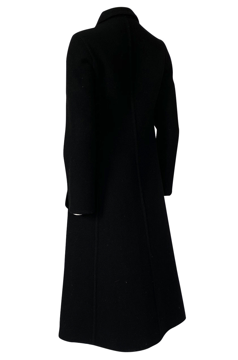 Early 1980s Halston Chic and Simple Black Wool & Cashmere Coat ...