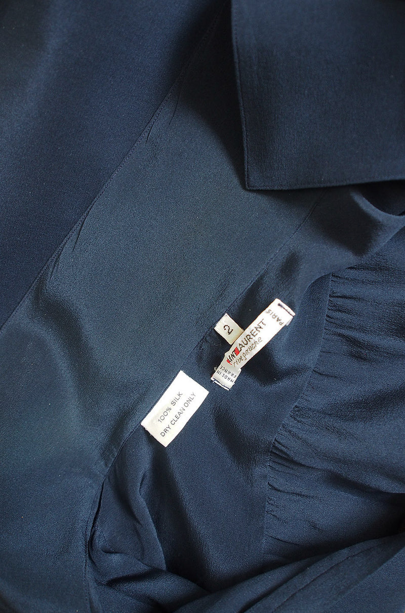 1970s Navy Silk Yves Saint Laurent Top – Shrimpton Couture