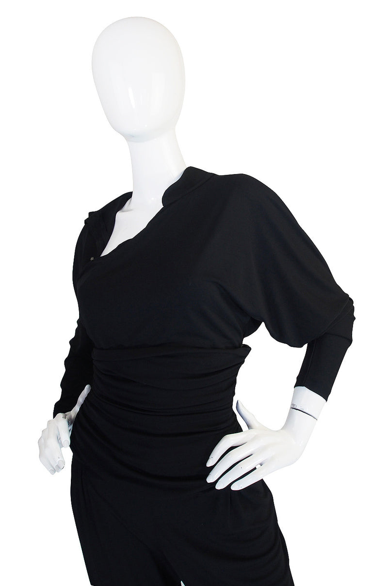 1980s Black Jersey Norma Kamali High Pant & Top Set – Shrimpton Couture