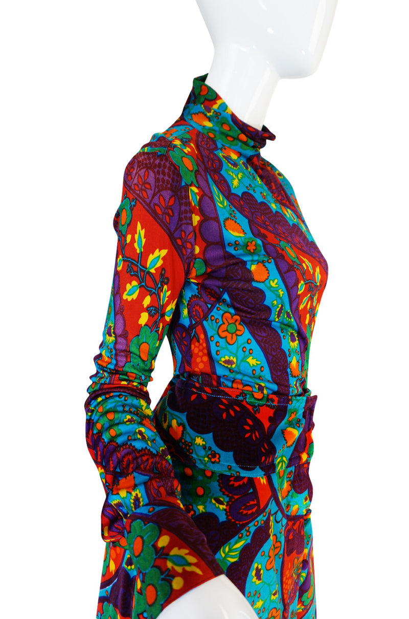 1970s Brilliant Print Velvet Skirt & Silk Turtleneck Set – Shrimpton ...