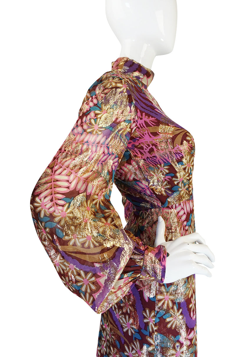1960s Metallic Silk Chiffon Malcolm Starr Dress – Shrimpton Couture