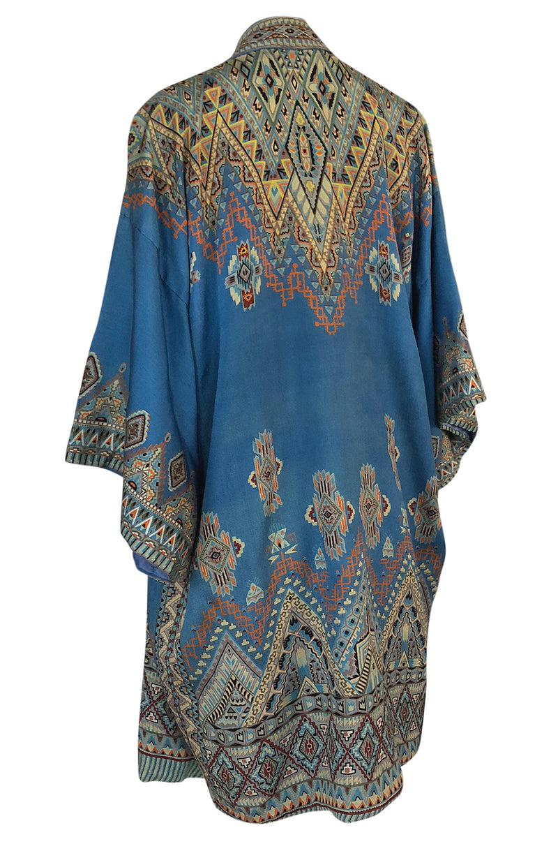 1920s Unusual Blue Printed Silk Japanese Tourist Kimono Jacket ...