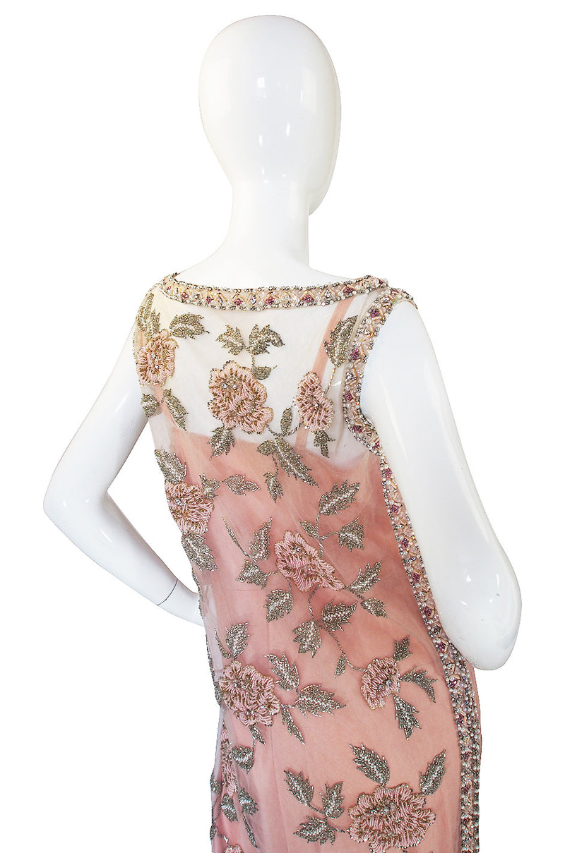 1960s French Hand Bead & Rhinestone Net Gown – Shrimpton Couture