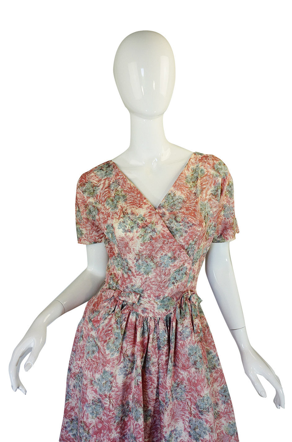 1950s Pink Print Day Dress with Cape – Shrimpton Couture