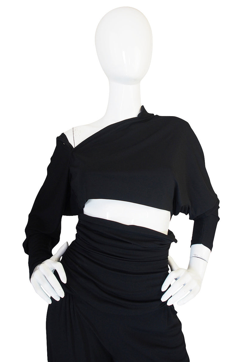 1980s Black Jersey Norma Kamali High Pant & Top Set – Shrimpton Couture
