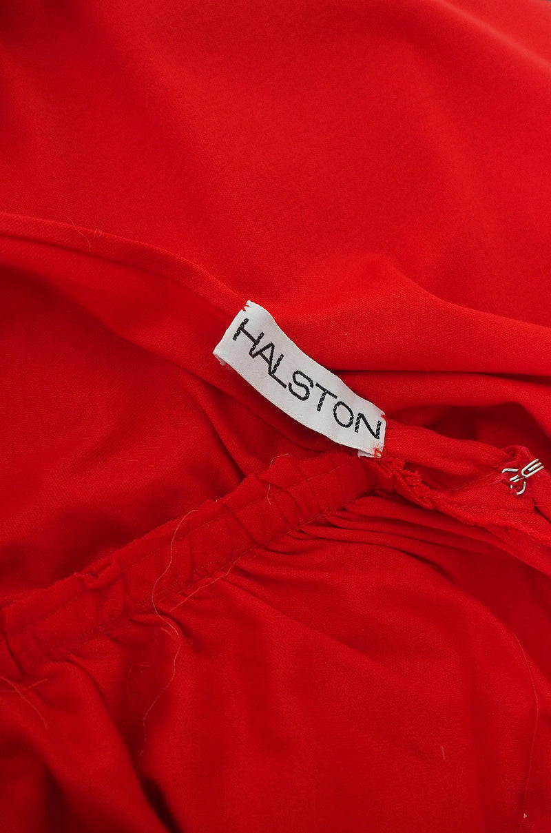 1978 Collection Rare Backless Red Halston Dress – Shrimpton Couture