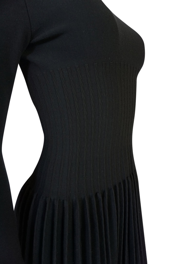 Vintage Azzedine Alaia Stretch Bandage Knit & Pleated Skirt Dress ...