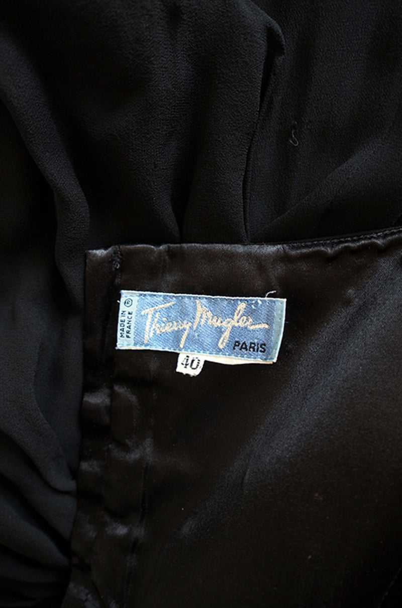Rare 1980s Thierry Mugler One Shoulder Silk & Sheer Dress – Shrimpton ...