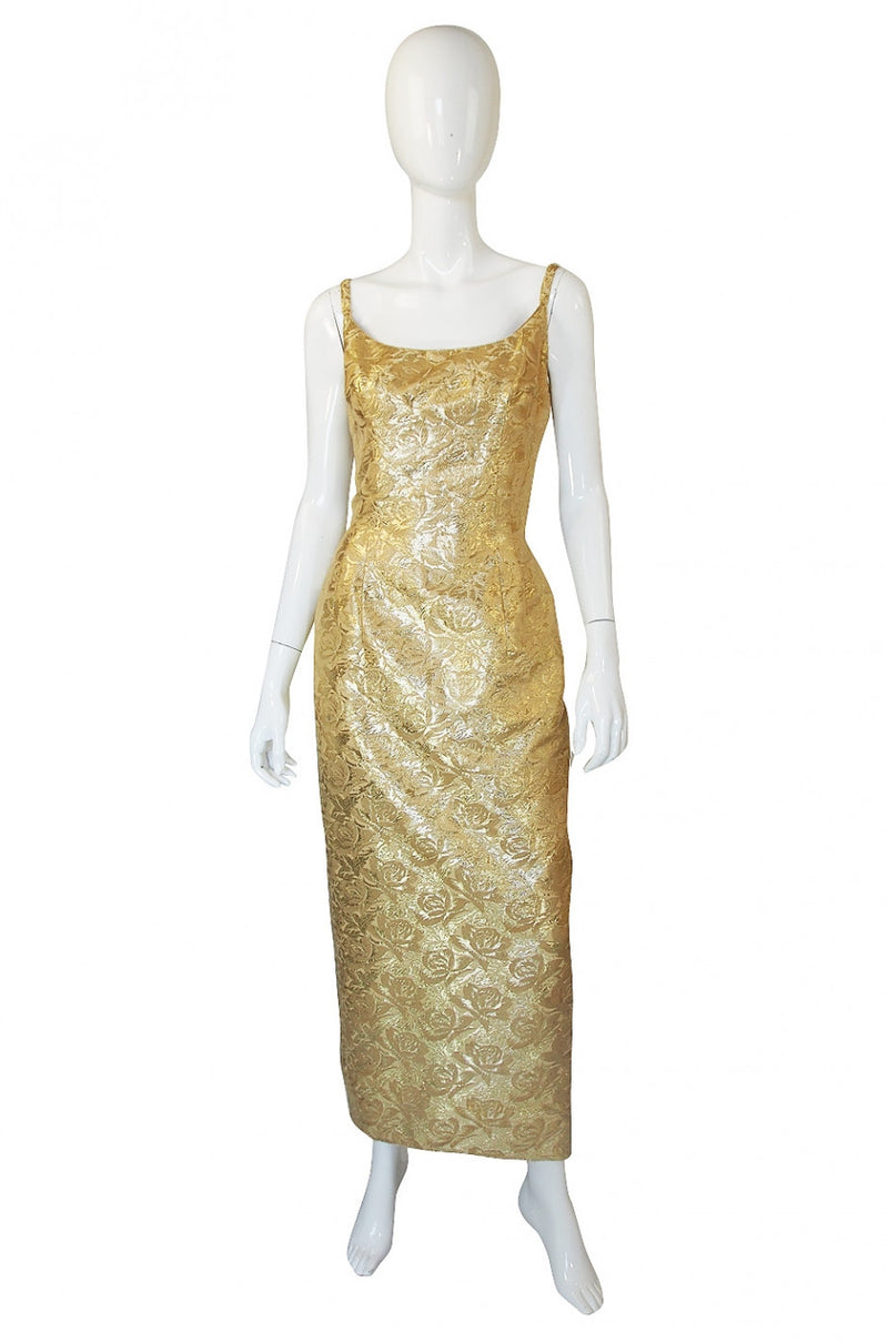 1960s Mr Blackwell Gold Brocade Gown – Shrimpton Couture