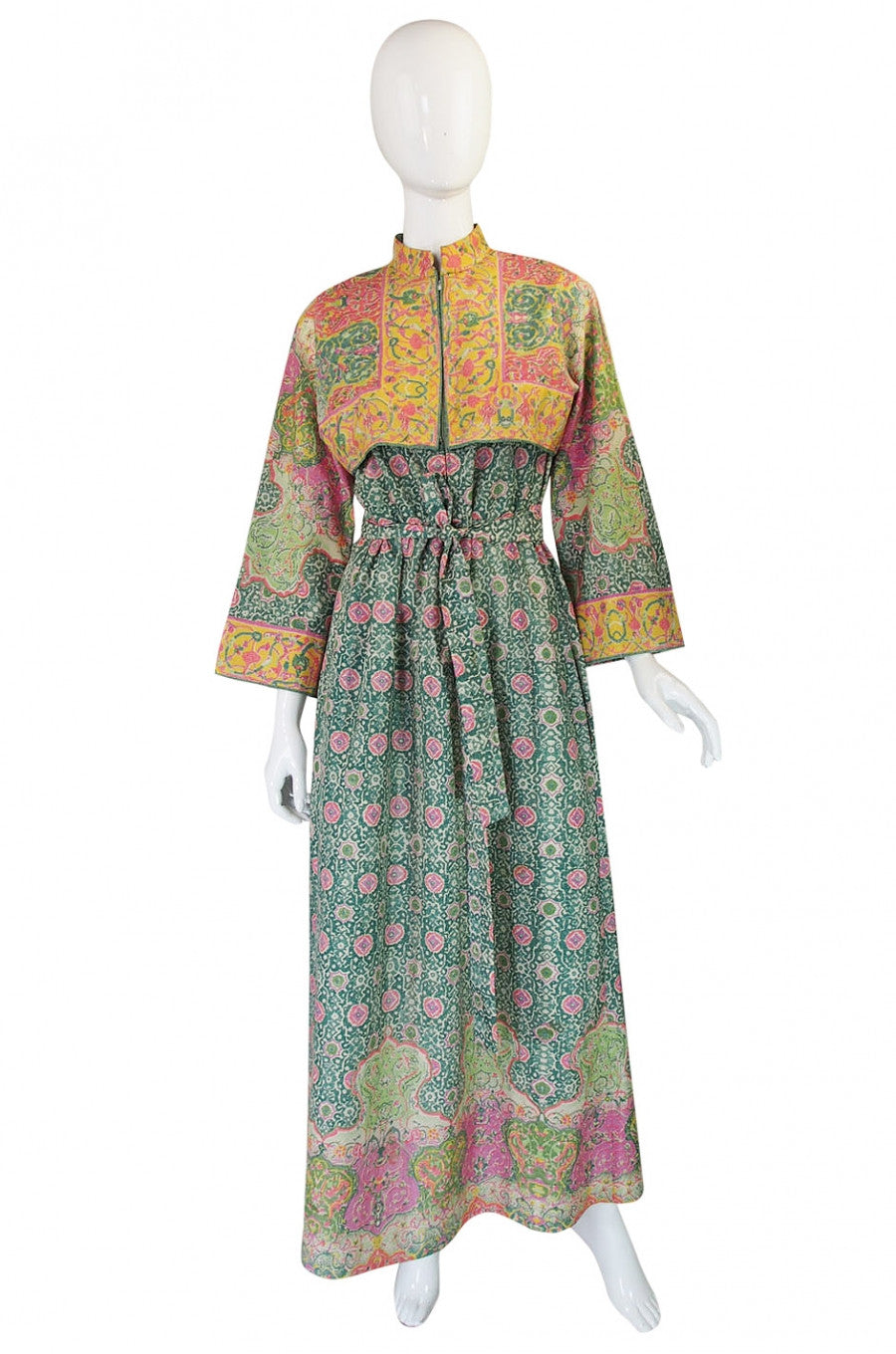 1960s Pastel Print Malcolm Starr Maxi Dress – Shrimpton Couture
