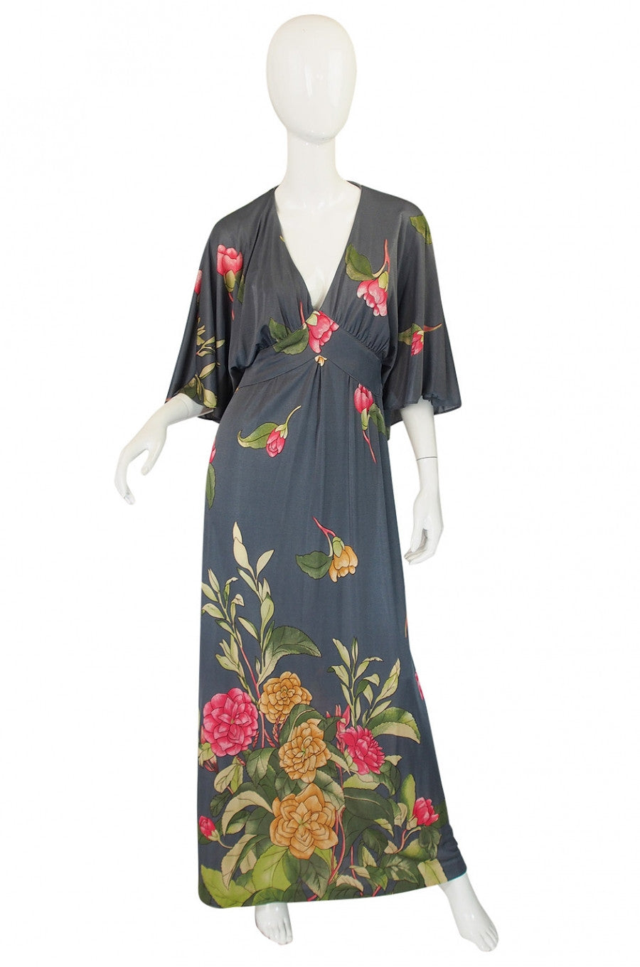 1970s Mac Tac Grey Jersey Maxi Dress – Shrimpton Couture
