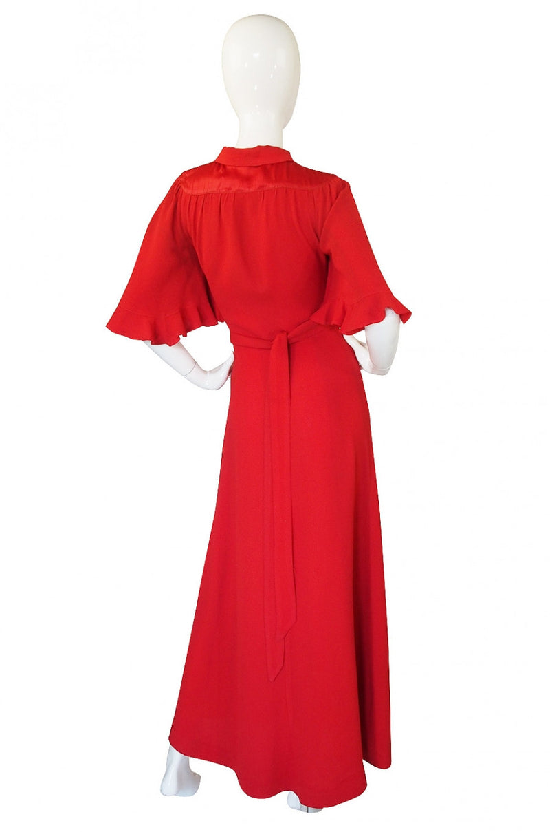 1960s Ossie Clark Red Moss Crepe Gown – Shrimpton Couture