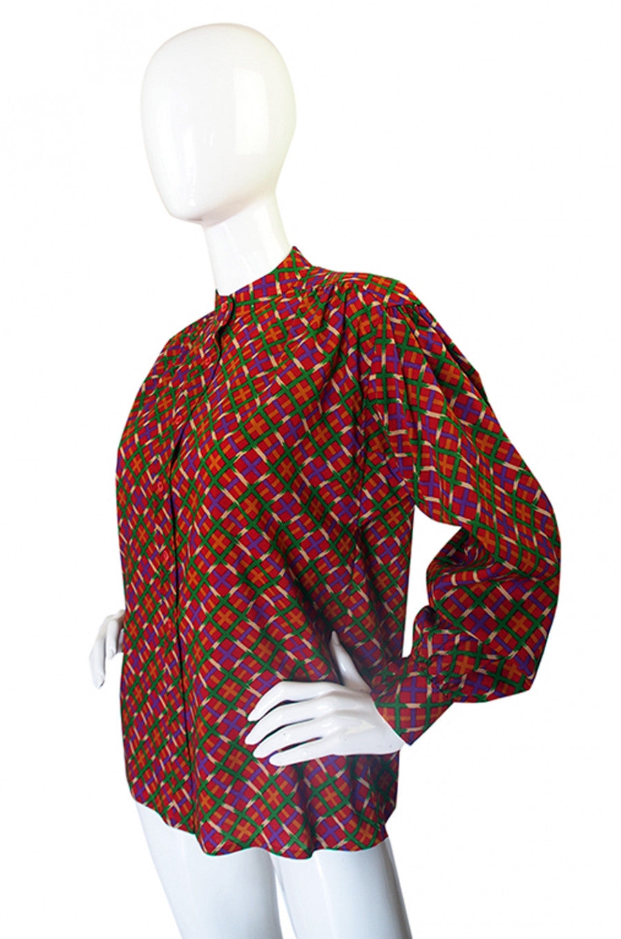 1970s Cross Print Yves Saint Laurent Top – Shrimpton Couture