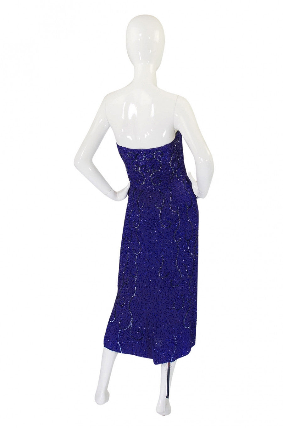 c1954 Ceil Chapman Strapless Bead & Sequin Silk Dress – Shrimpton Couture