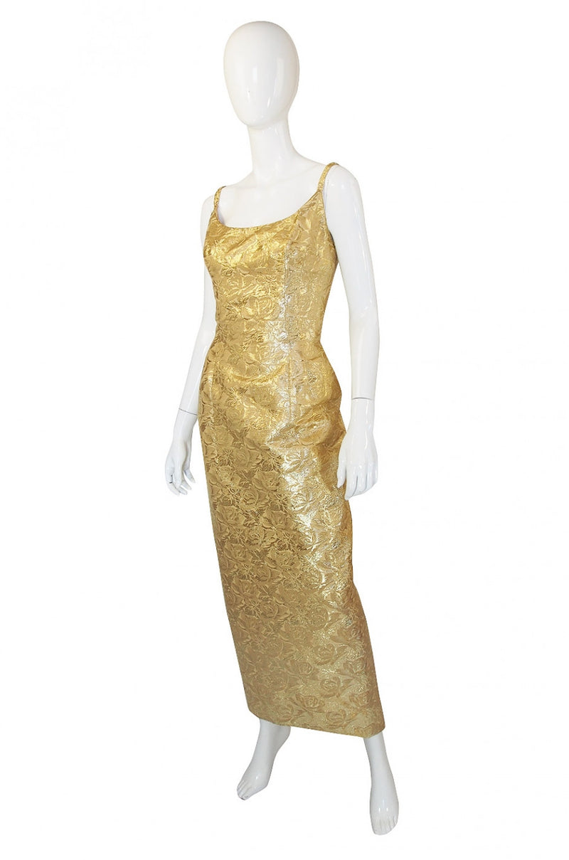 1960s Mr Blackwell Gold Brocade Gown – Shrimpton Couture