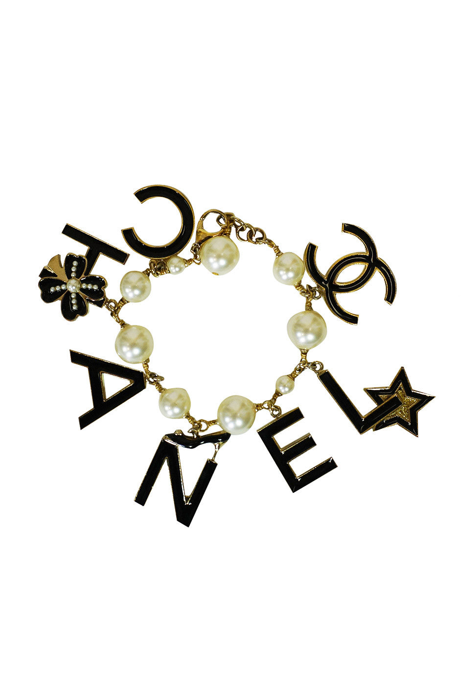 Chanel Pearl and Logo Charm Bracelet – Shrimpton Couture