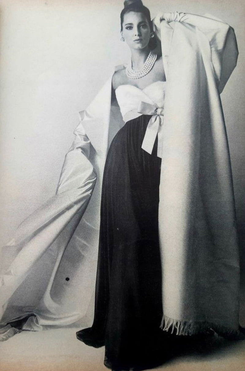 Documented 1963-64 Sarmi Ivory Silk Chiffon Dress w Strapless Natural ...