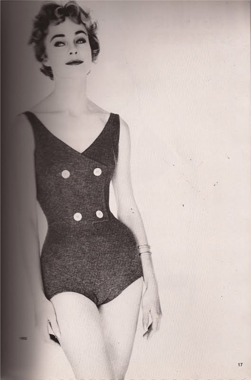 Documented 1953 Rudi Gernreich Blue Knit Bathing Suit – Shrimpton Couture