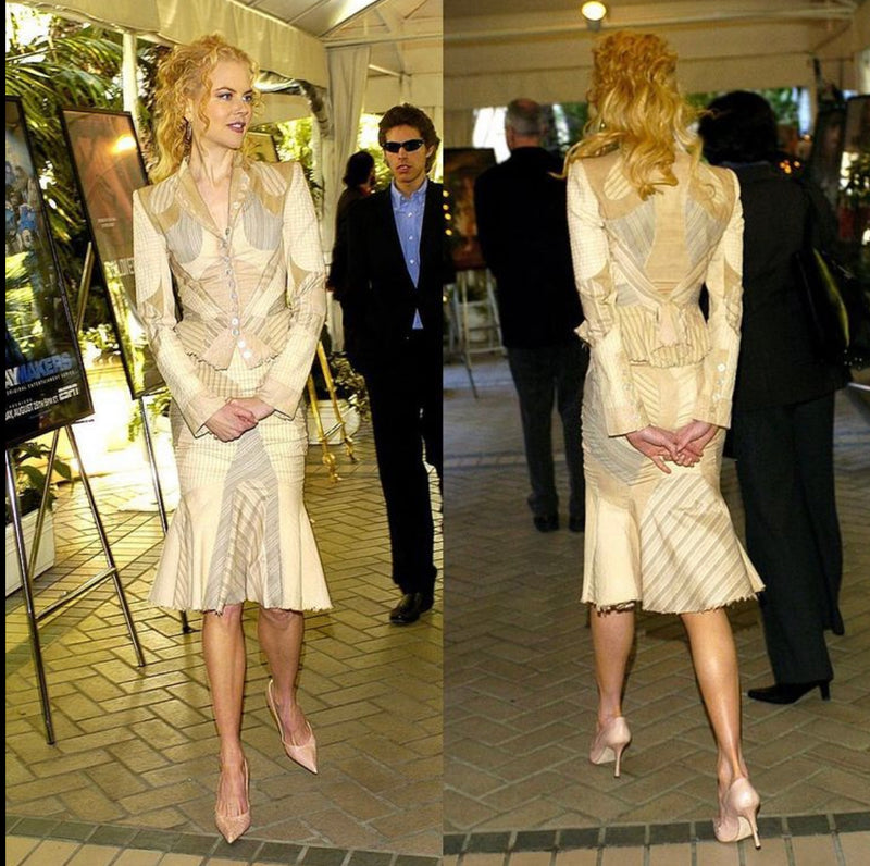 Highly Documented Spring 2004 Alexander McQueen 'Deliverance' Look 55 Patchwork Suit
