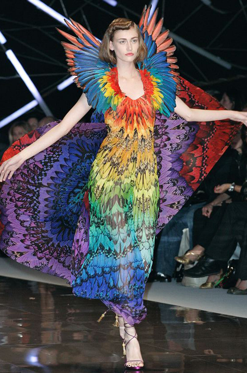 Spring 2008 Alexander McQueen Iconic Strapless Silk Chiffon Butterfly ...