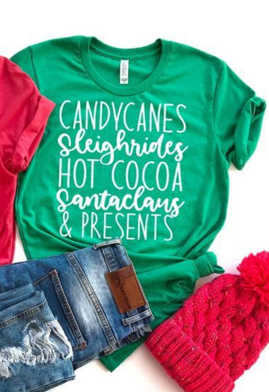 Candy Canes Hot Cocoa Sleigh Rides Shirt Tees Sassy and Southern TX