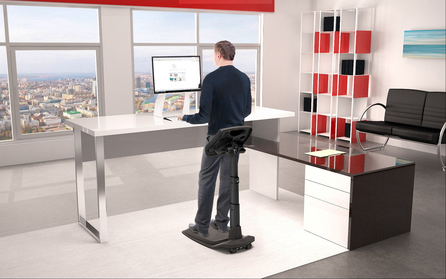 reduce pain and fatigue with a standing chair  ergo impact