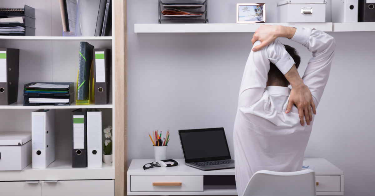 Stretching at computer workstation