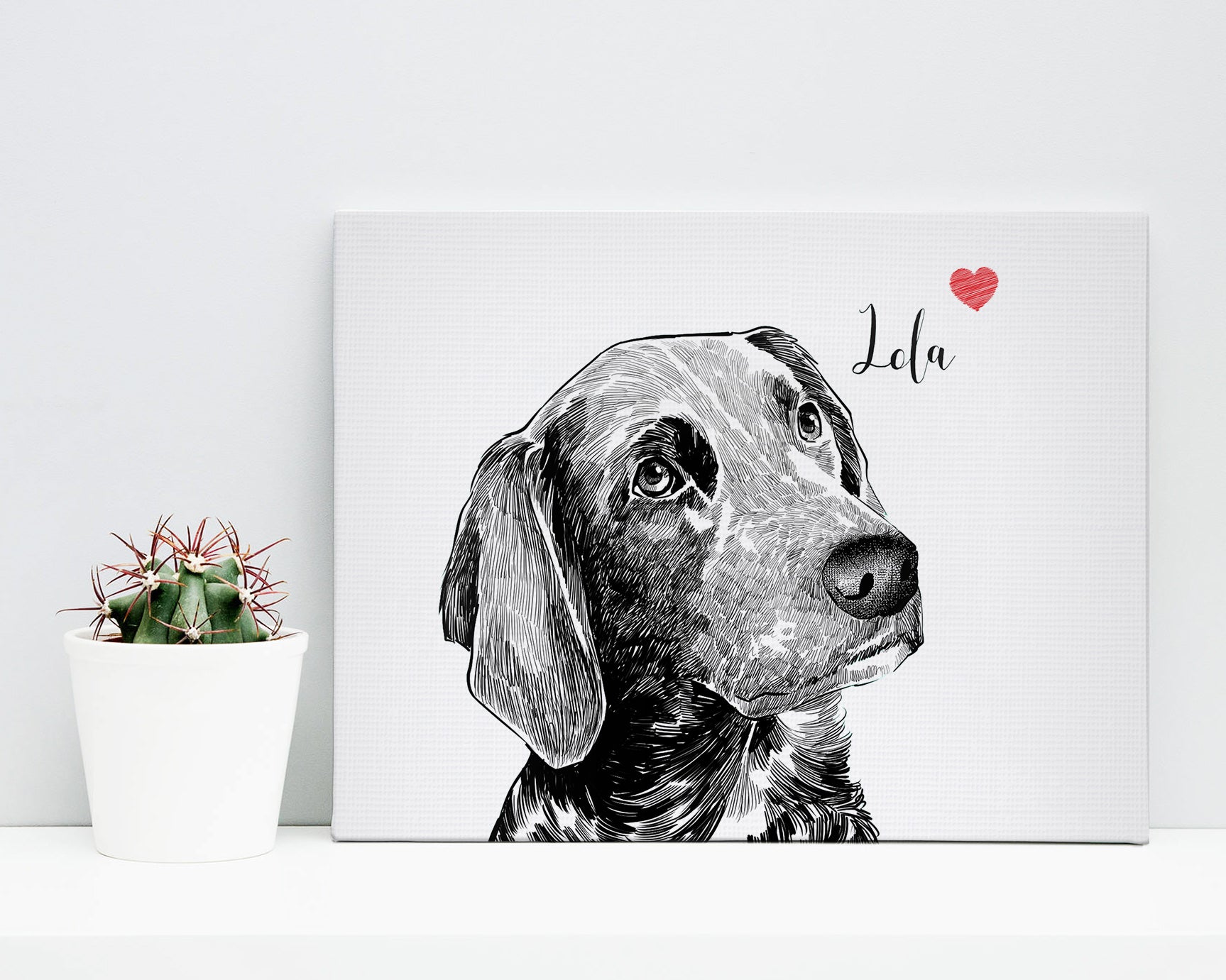 Empire Art Direct Weimaraner Black and White Pet Paintings on