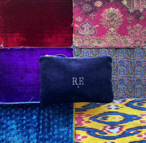 Reclaim x Iran pouch with textiles