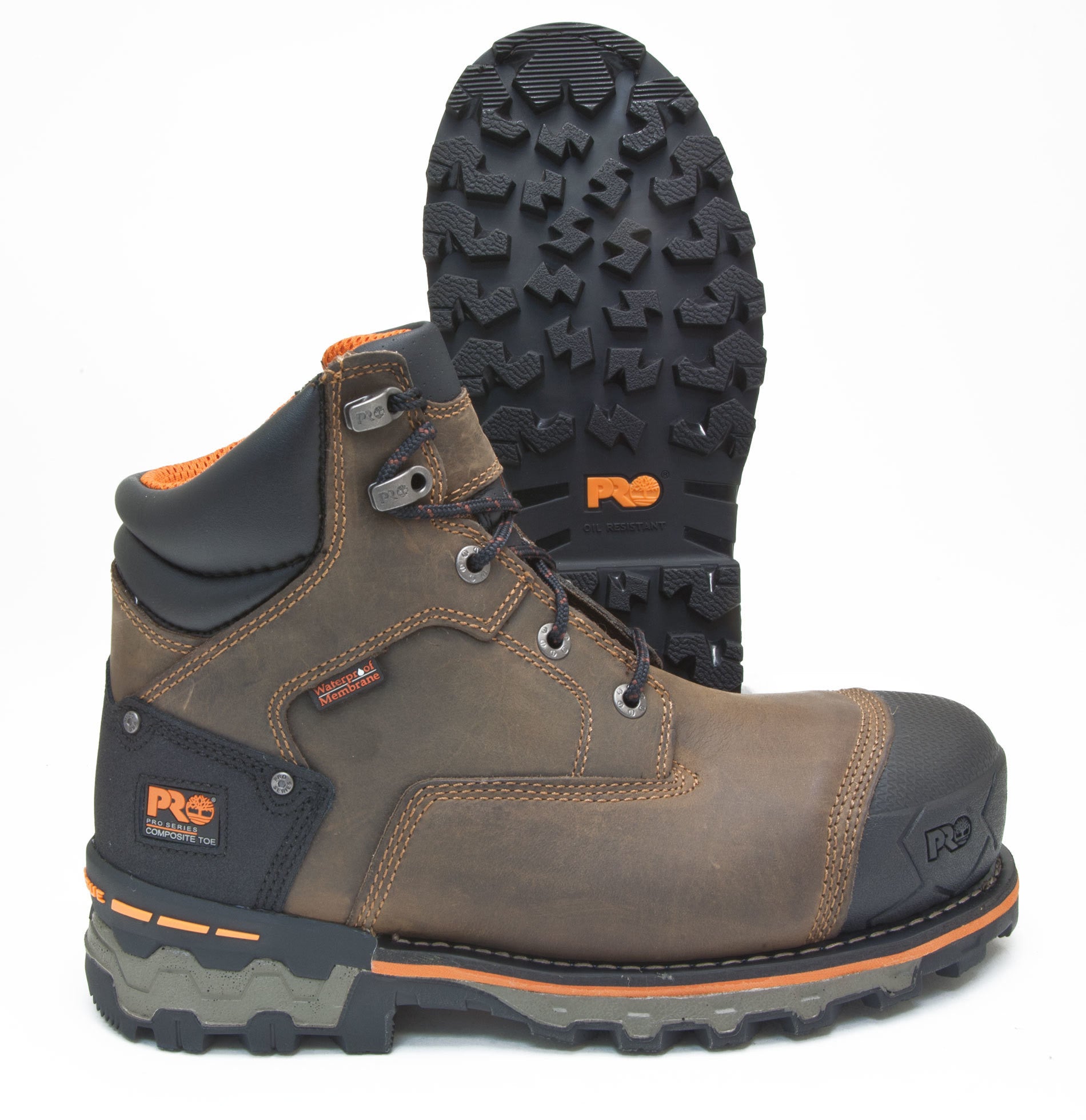 Timberland PRO Boondock Brown Leather Composite Toe Waterproof Puncture Resistant Anti-Fatigue Work Boots TB092615214