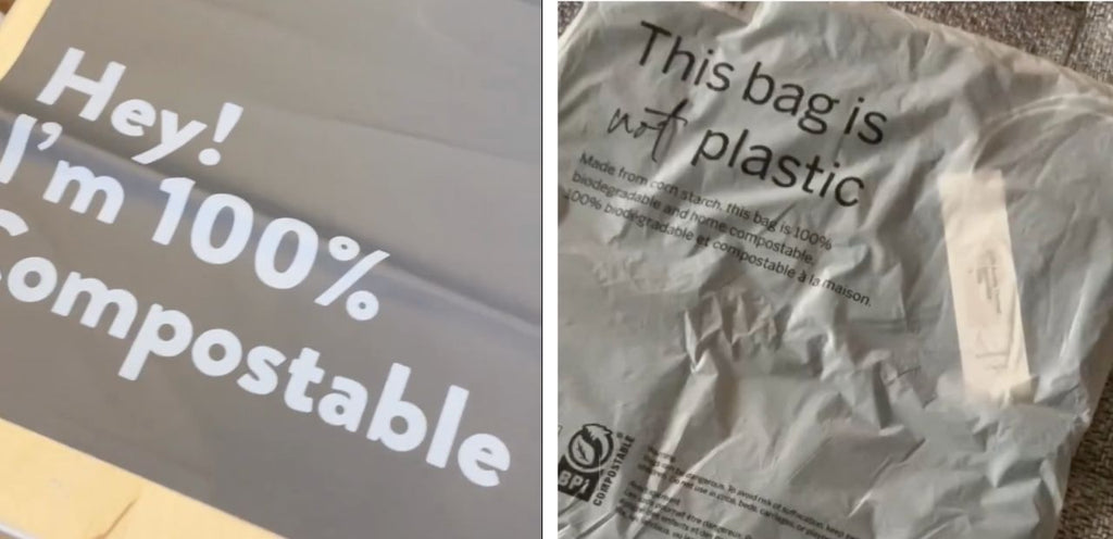 Compostable packaging. Compostable shipping bags