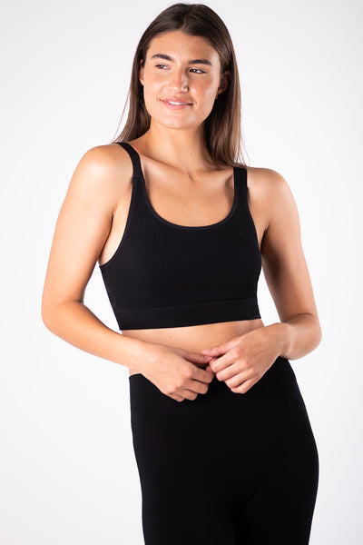 Ribbed Contour Bamboo Tank Top - Black – Terrera