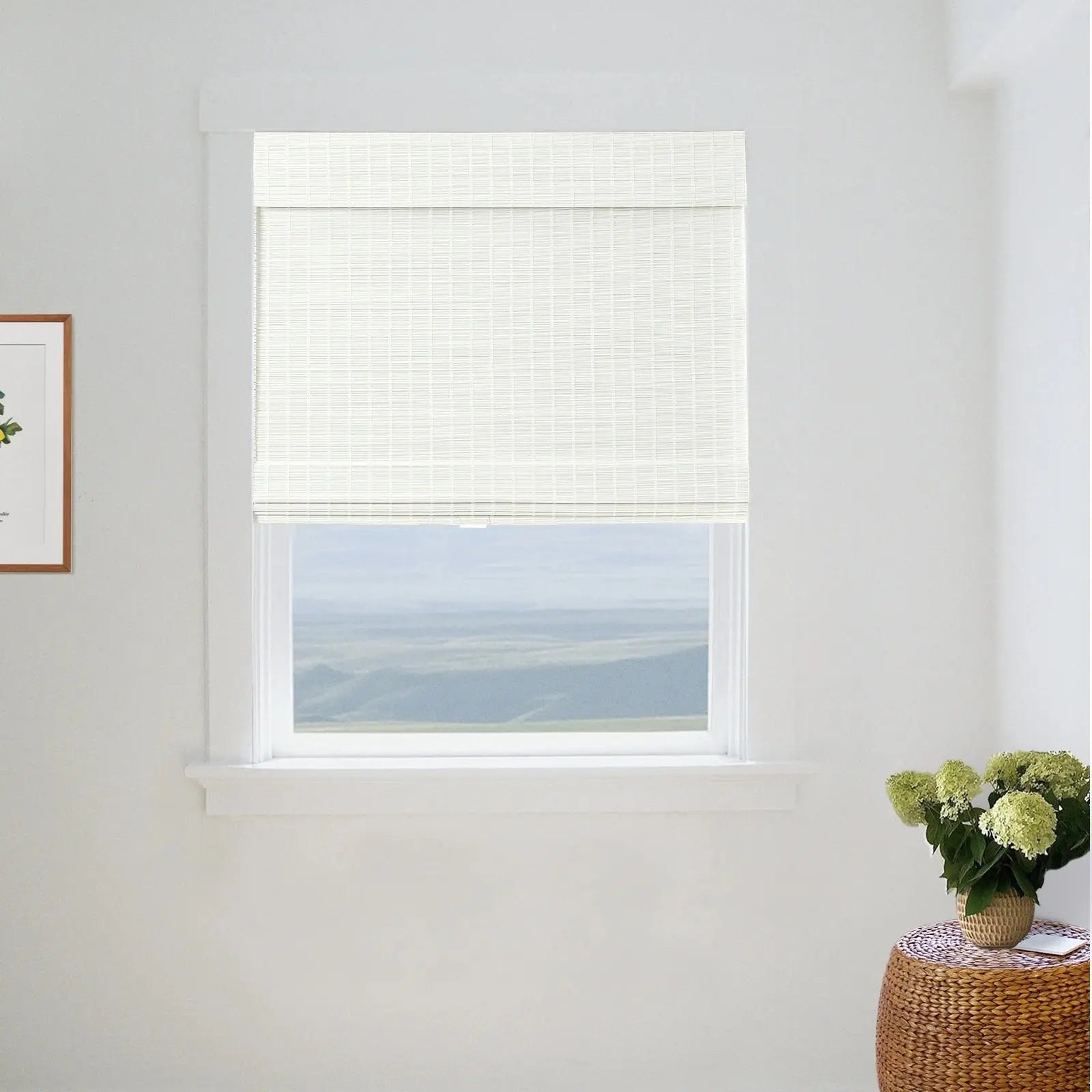 Thumbnail of Sybil Bamboo Roman Shade - Beige White