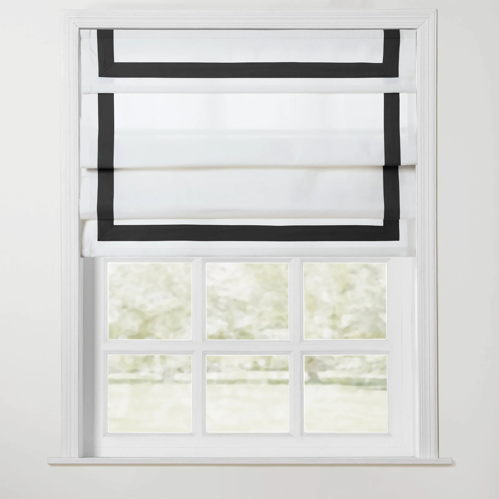 Tyrone Bordered Cordless Roman Shade