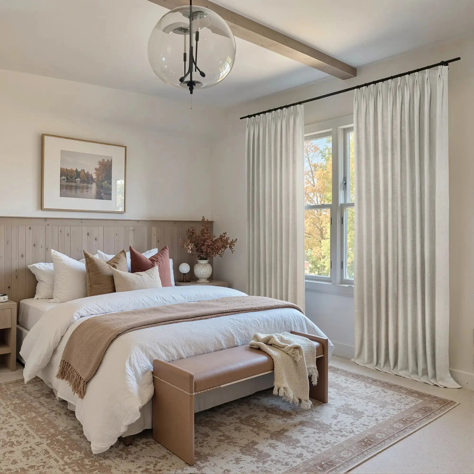 Thumbnail of Reid Herringbone Curtain Pleated