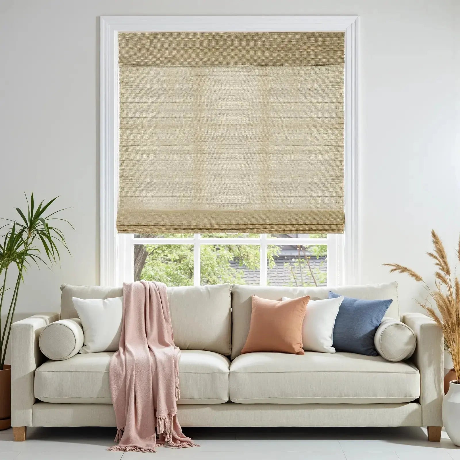 Main image of Lay Natural Ramie Bamboo Woven Shade - Coconut