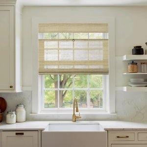 Natural Ramie Top Down Bottom Up Woven Wood Shade Cordless - Coconut - TWOPAGES CURTAINS