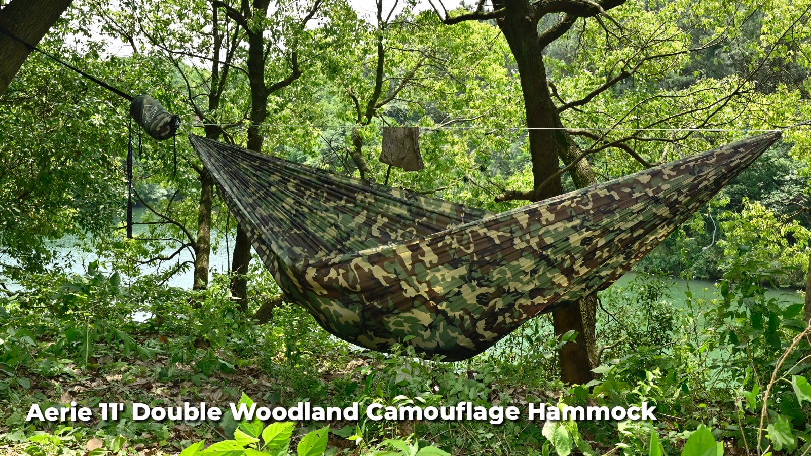 Aerie 11ft Double Woodland Camouflage Hängematte für Camping | Wilde Stealth-Hängematte | Onewind im Freien