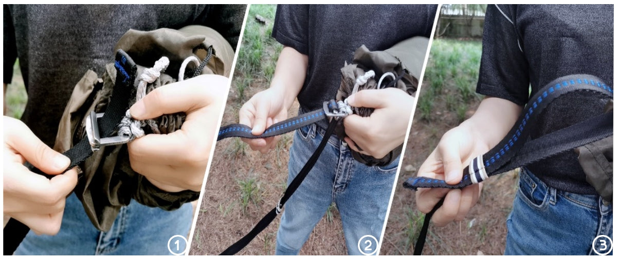 Bottom Entry Hammock Setup Instructions Step 2-1 | onewind outdoors