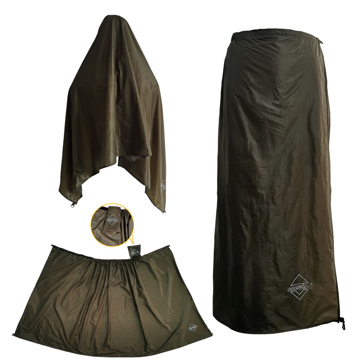 Lightweight 15D Silicone Coating Rain Gear Rainwear Long Rain Kilt  Waterproof Skirt Pants Trousers For Outdoor Hiking Camping