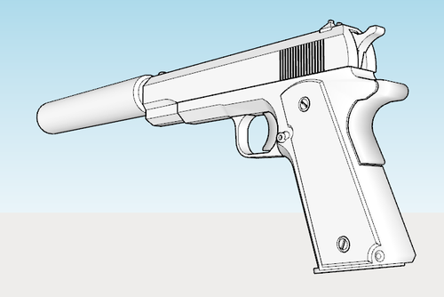 1911 Tactical Pistol with Removable Silencer Replica - Real 4-Slots Pi –  BlastersBB