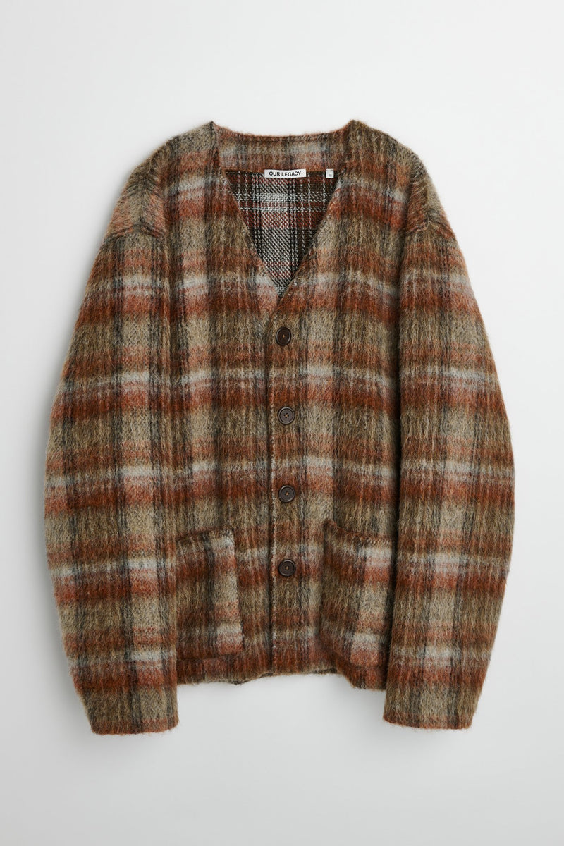 OUR LEGACY CHECK MOHAIR CARDIGAN-