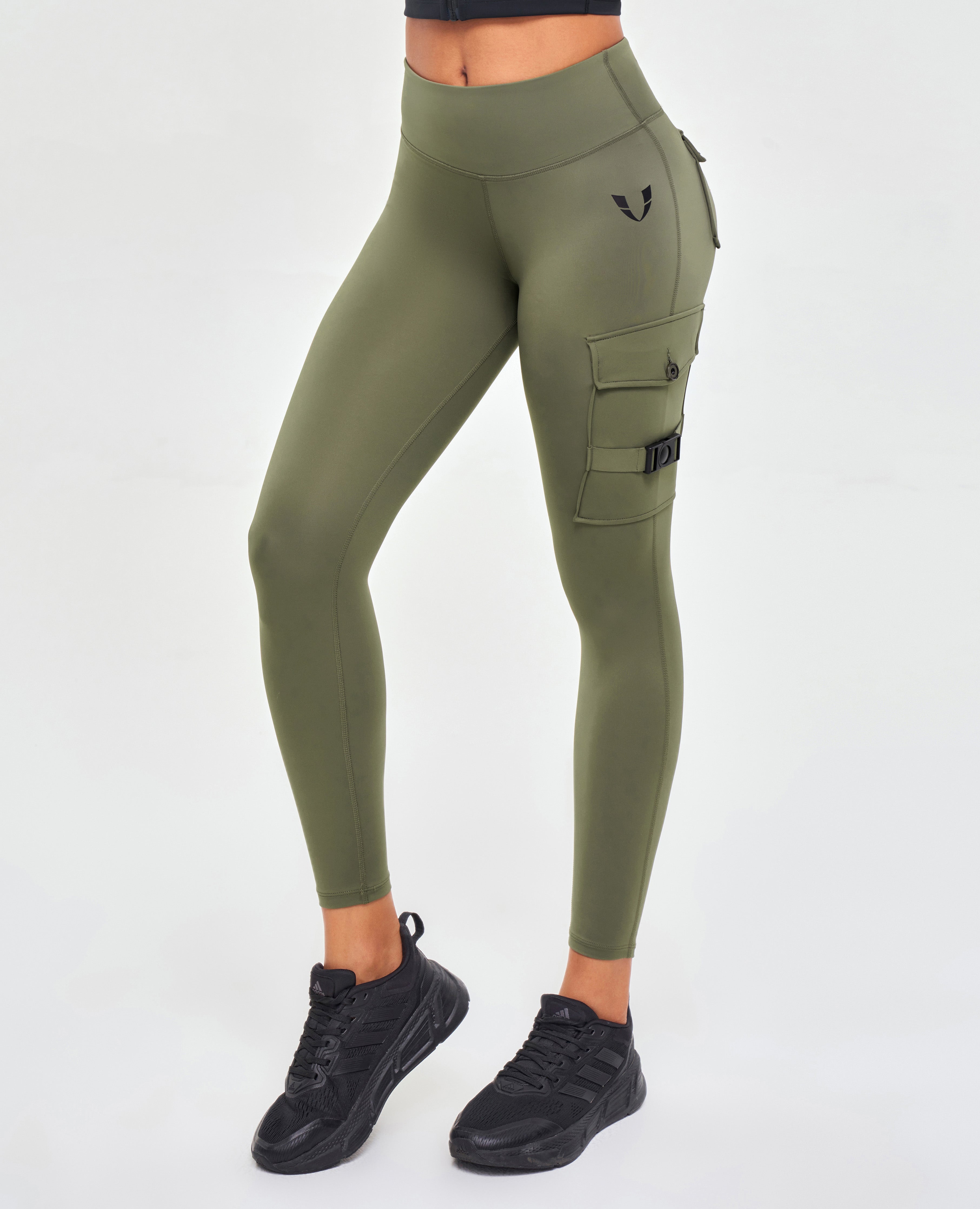 Cargo Fitness Leggings - Olive, Firmabs