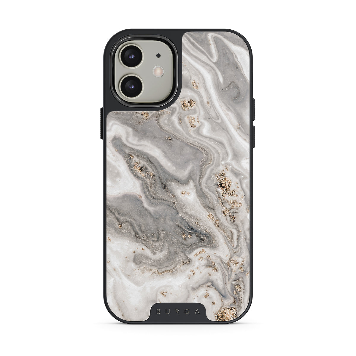Photos - Case BURGA Snowstorm - Grey Marble iPhone 12 , Elite / Gunmetal HO03ELIP12EL-dark 