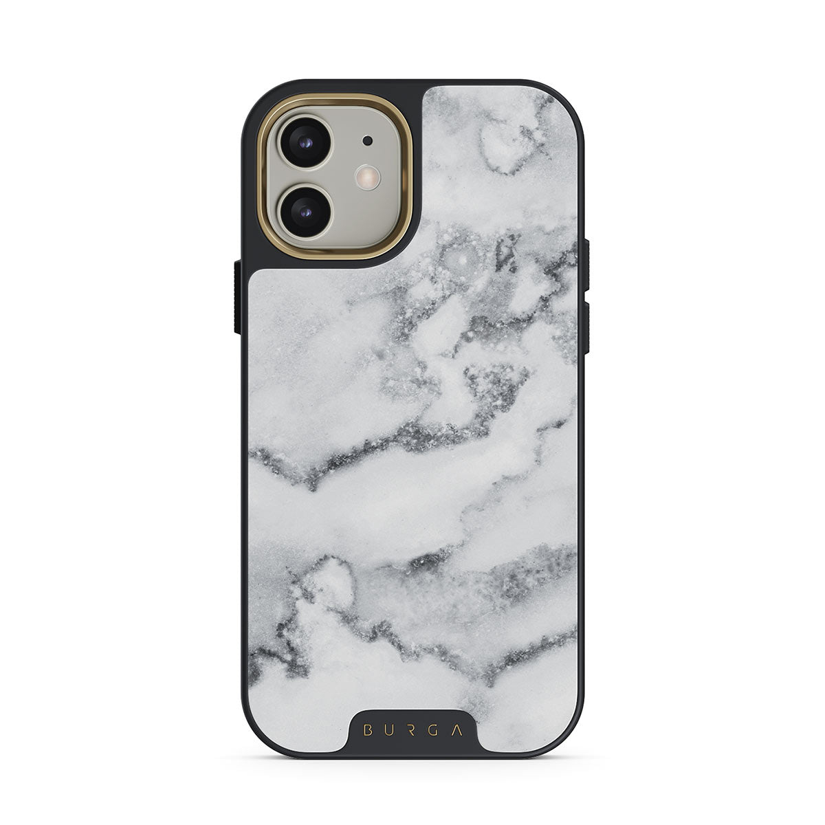 Photos - Case BURGA White Winter - Classy Marble iPhone 12 , Elite  / Gold WM12EL (MagSafe)