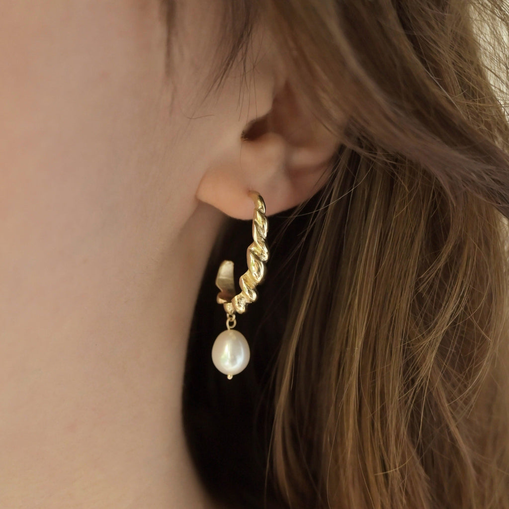 Nadri Pearl Crystal Drop Hoop Earrings | Dillard's