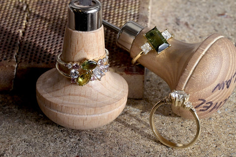sustainable ethical handmade coloured gemstone diamond engagement rings london