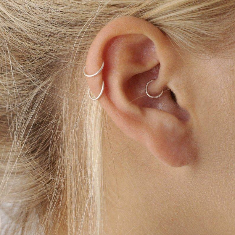 Etna Beenmerg Ontwaken Silver Small Cartilage Helix Earring Hoops – Wild Fawn Jewellery