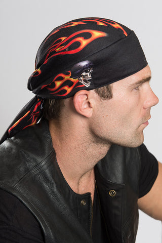 BANDANA NOIR ROUGE HOMME FEMME 54x54cm NEUF HEADWRAP BIKER MOTO